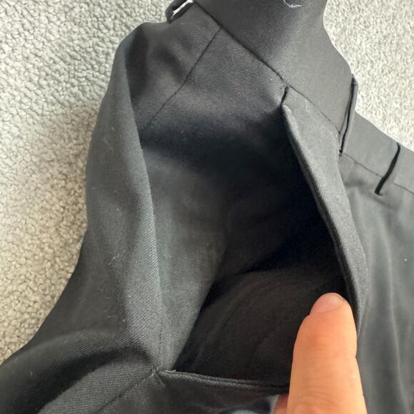 Express Photographer Wool Blend Dress Pants Men 32x32 Black Straight Leg Stretch - Picture 4 of 15